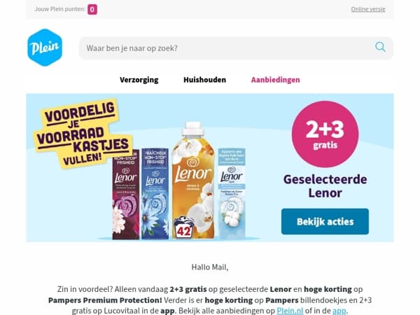 Alleen vandaag: 2+3 gratis op geselecteerde Lenor🌸