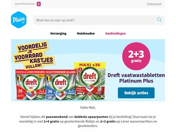 Mail, bekijk onze scherpe deals tijdens Pasen 🐣