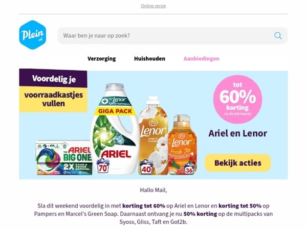 Tot 60% voordeel op al jouw favoriete A-merken