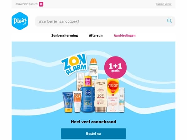 Zon alarm: 1+1 gratis op heel veel zonnebrand 🌞