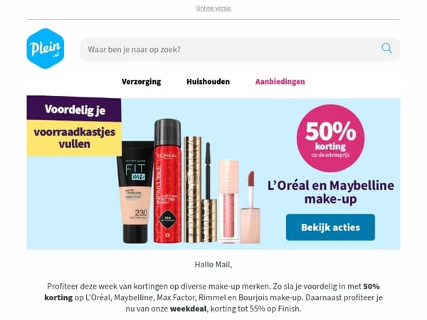 Profiteer nu van 50% op heel veel make-up 🔥