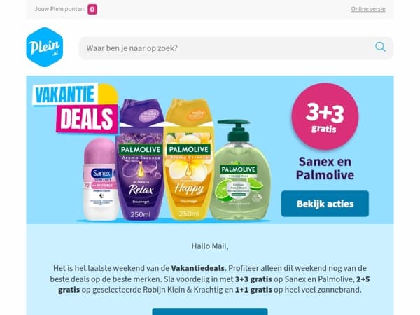 🌴Laatste kans op Vakantiedeals bij Plein