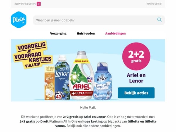 2+2 gratis op Ariel en Lenor🌸