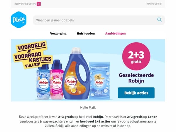 2+3 op veel Robijn | 2+2 op veel Lenor