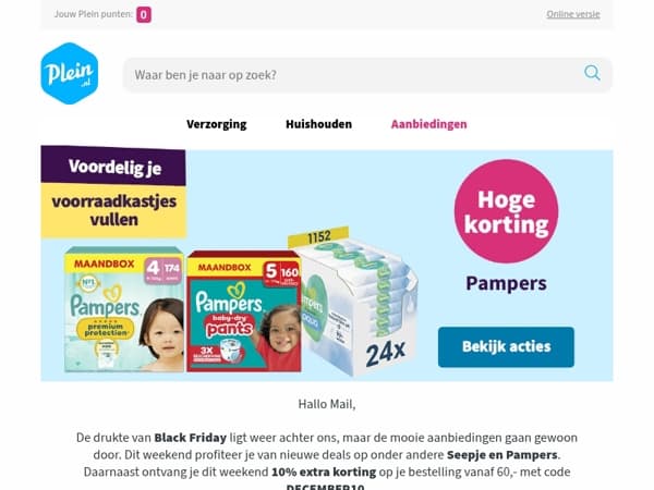 Dit weekend 10% extra korting op je bestelling 🔥