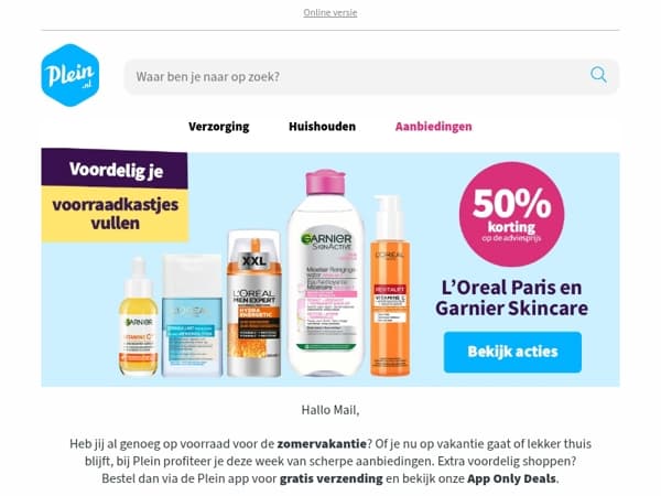 Nu 50% op Garnier, Dove, Axe en nog meer 🔥