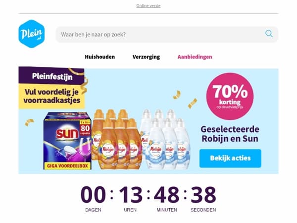 Alleen vandaag profiteer je nog van Pleinfestijn! 🔥