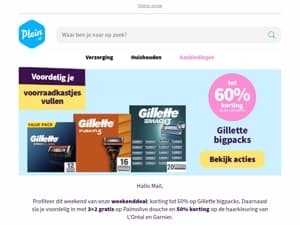 Weekenddeal: tot 60% voordeel op Gillette