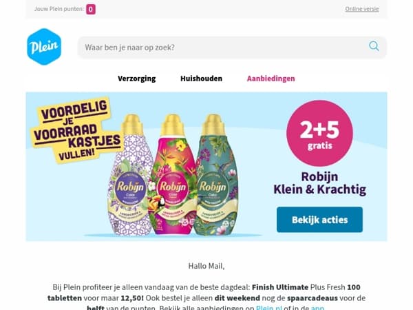 🫧Dit weekend: 2+5 gratis op Robijn Klein & Krachtig
