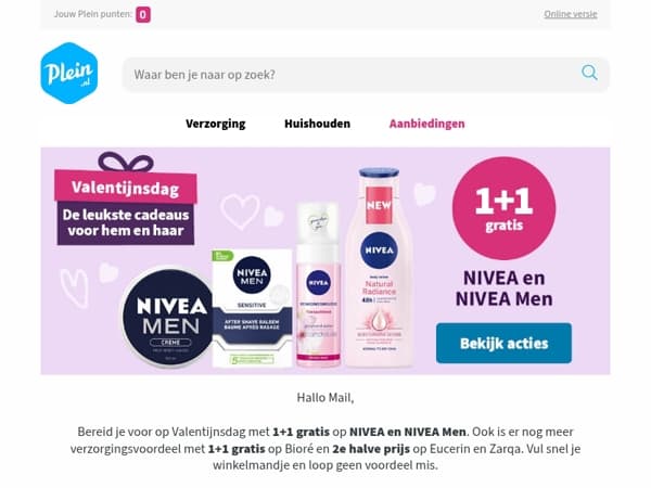 Deze week 1+1 gratis op NIVEA en NIVEA Men