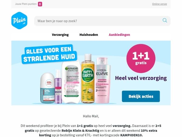 Alleen dit weekend 10% extra korting op je bestelling