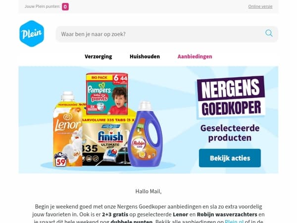 Scoor snel onze Nergens Goedkoper aanbiedingen
