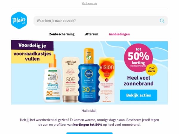 Profiteer van onze voordelige zonnebrand acties 🌞