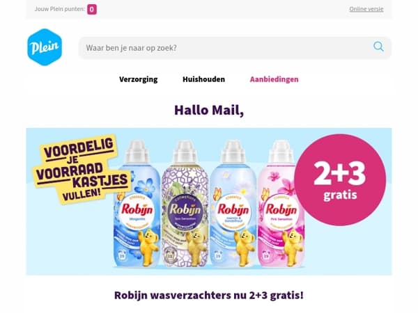 🌸2+3 gratis op Robijn wasverzachters