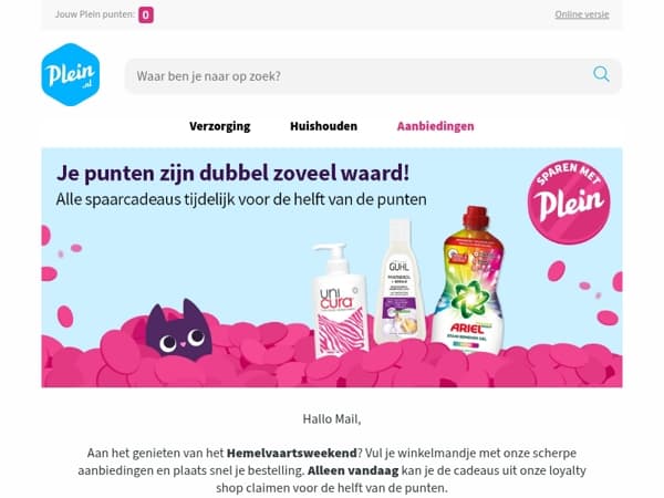 Alleen vandaag: je spaarpunten zijn dubbel zoveel waard