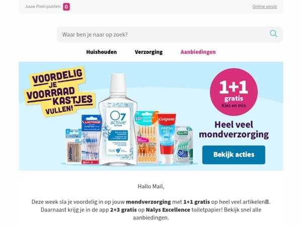 1+1 gratis op heel veel mondverzorging🪥