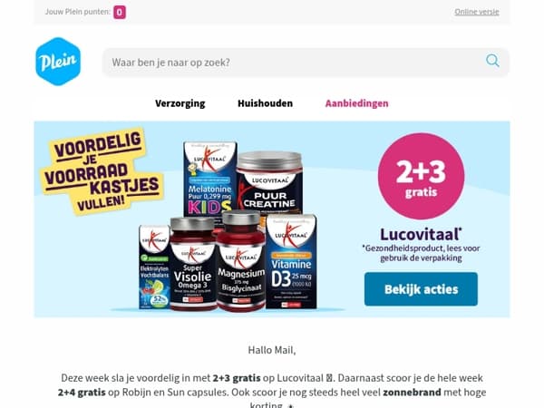 🔥 2+3 op Lucovitaal | 2+4 op Robijn en Sun capsules