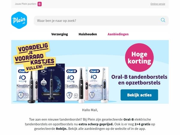 Oral-B tandenborstels nu extra scherp geprijsd