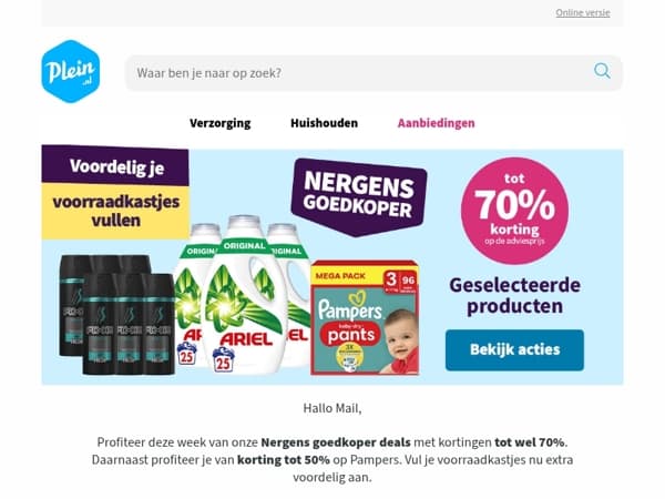 Profiteer deze week van Nergens Goedkoper deals 🔥