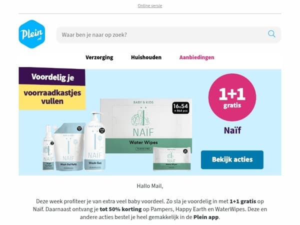 Nu tot 50% op Pampers, Happy Earth en WaterWipes