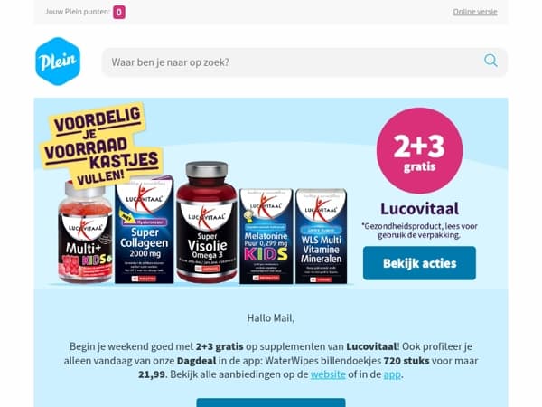 💊2+3 gratis op supplementen van Lucovitaal