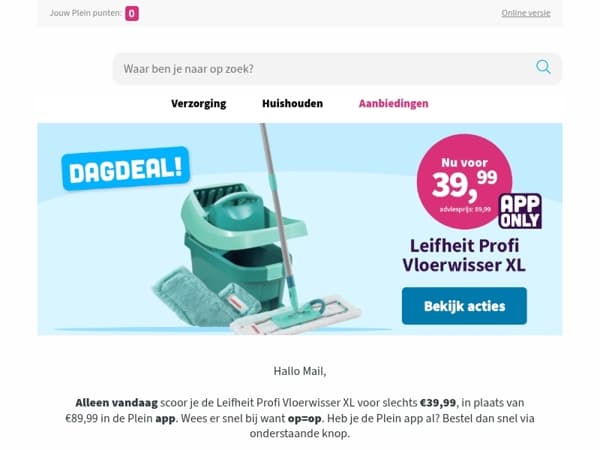 Dagdeal: Leifheit Profi Vloerwisser voor maar 39,99