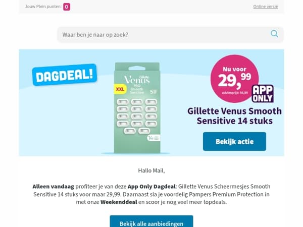 Scoor deze Gillette dagdeal bij Plein 🔥