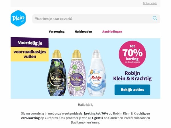 Tot 70% korting op Robijn Klein & Krachtig
