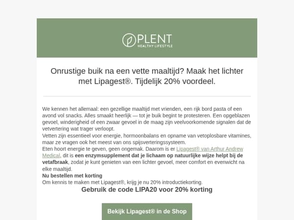 ✨ Vetrijk gegeten? Maak het lichter met 20% korting