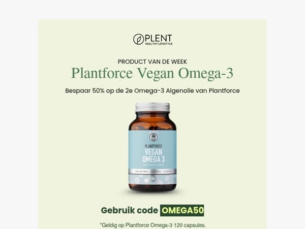 Product van de week: -50% op 2e Omega-3 van Plantforce