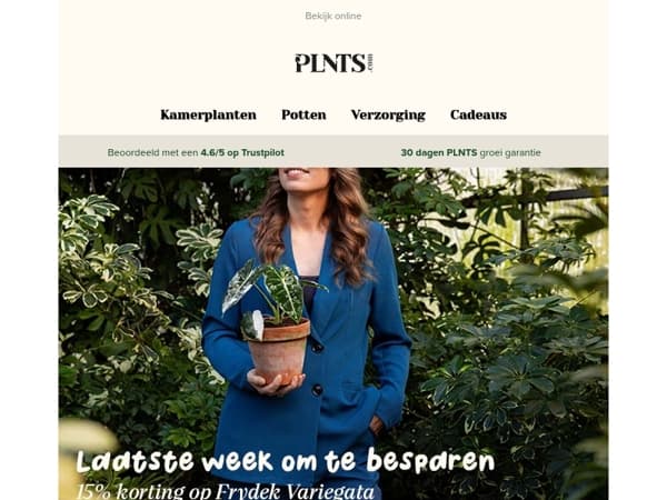 15% korting op Frydek Variegata 🌱