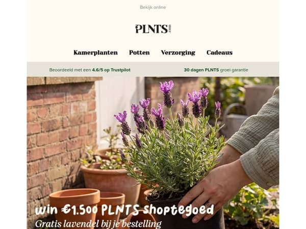 Win €1.500 PLNTS shoptegoed 💸🌱