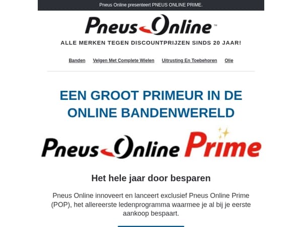 Exclusieve lancering van Pneus Online Prime: het eerste voordelenprogramma speciaal voor banden