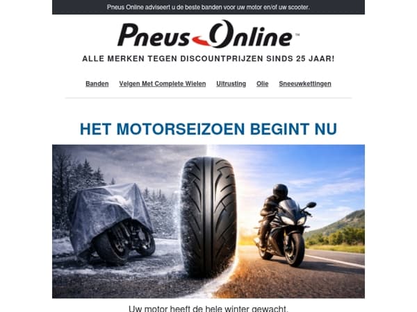 Kortingen op motorbanden voor het seizoen
