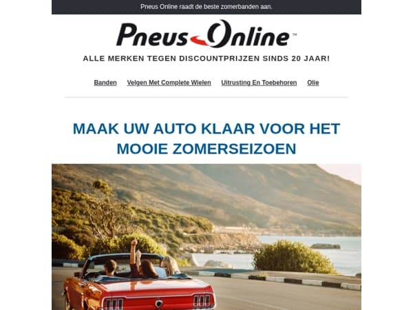 Uw banden met korting voor zomerse uitstapjes