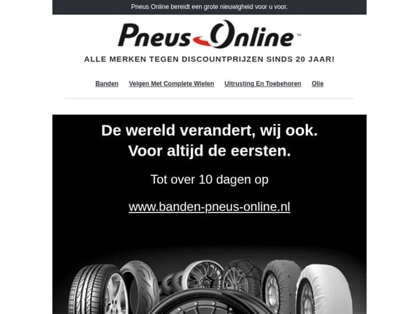 Een grote nieuwigheid komt eraan bij Pneus Online