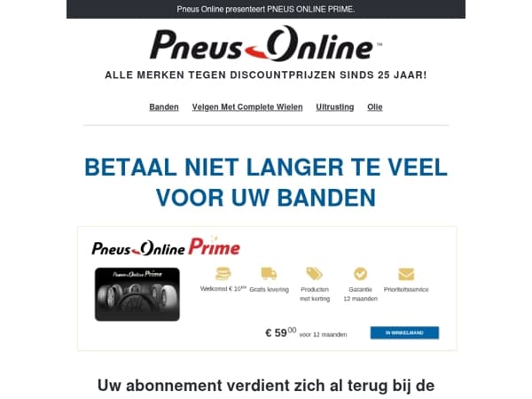 Uw banden voor de juiste prijs, het hele jaar door