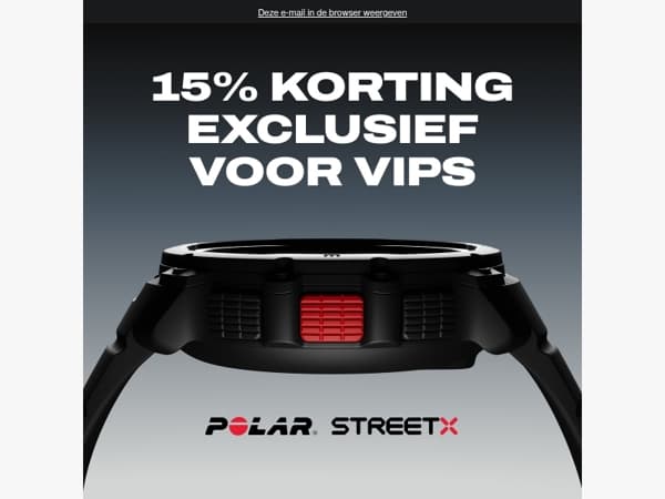 15% korting op POLAR Street X, voor abonnees