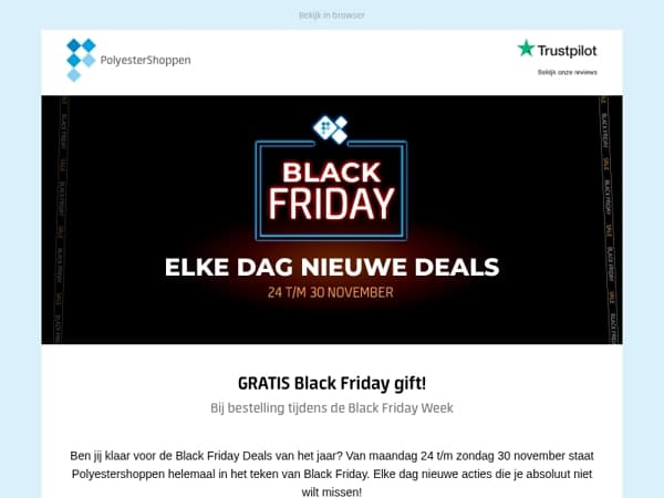 Gratis Black Friday cadeau (t.w.v. €17,99) bij inschrijving voor Black Friday  🎁 🖤