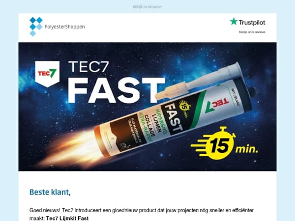Nieuw: Tec7 Lijmkit Fast  ⚡ + 15% introductiekorting