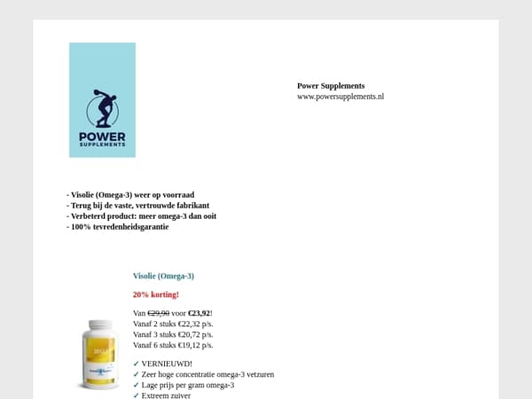 September aanbiedingen: Omega-3 terug in verbeterde vorm, 20% korting. Plus andere aanbiedingen