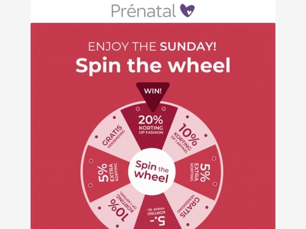 Enjoy the sunday: spin the wheel & scoor korting 🎡