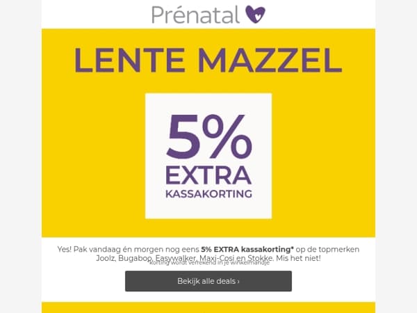 OMG! 5% EXTRA kassakorting 💥 Vandaag én morgen!