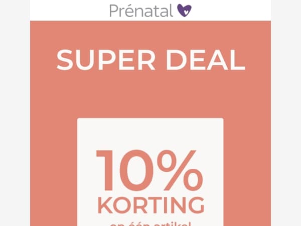 Alleen vandaag: 10% korting op één artikel naar keuze 🛒
