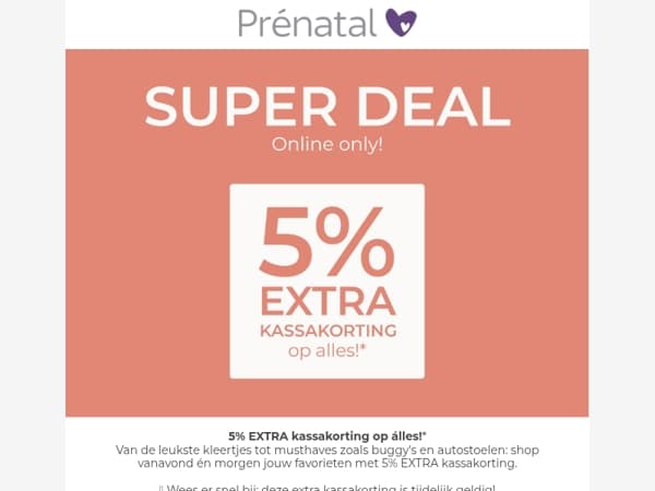 🛍️ 5% EXTRA kassakorting op álles!