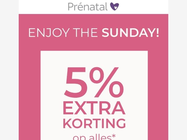 Alléén vandaag: 5% EXTRA korting op álles