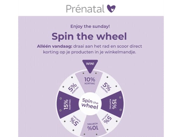 Enjoy the sunday! Eén draai aan ons rad = korting voor jou