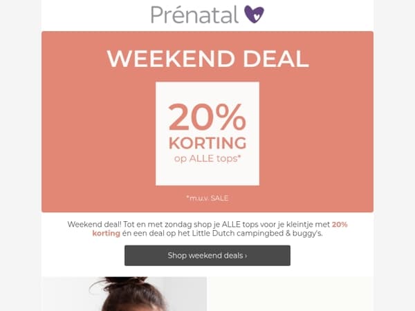 Weekend deal 💜 20% korting op ALLE tops