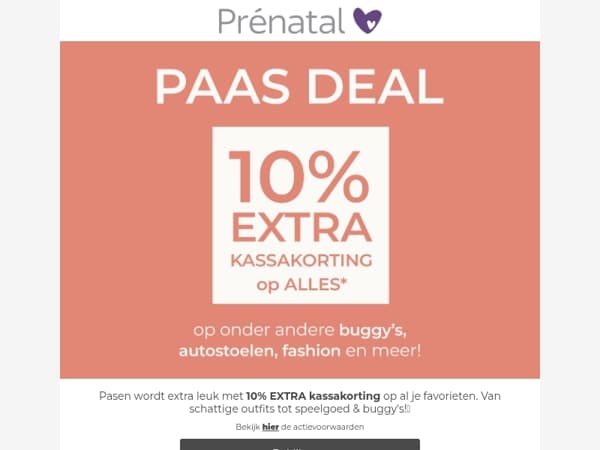 🐣 PAAS DEAL: 10% EXTRA kassakorting op ALLES!*