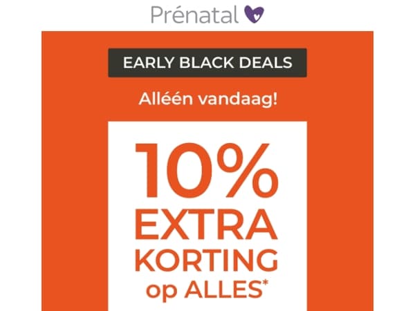 Alléén vandaag: 10% EXTRA korting op ALLES!